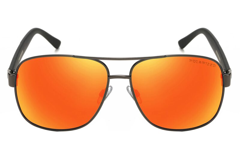 P456PRV - Square Aviator Sunglasses w/ Carbon Fiber Print - Image 6