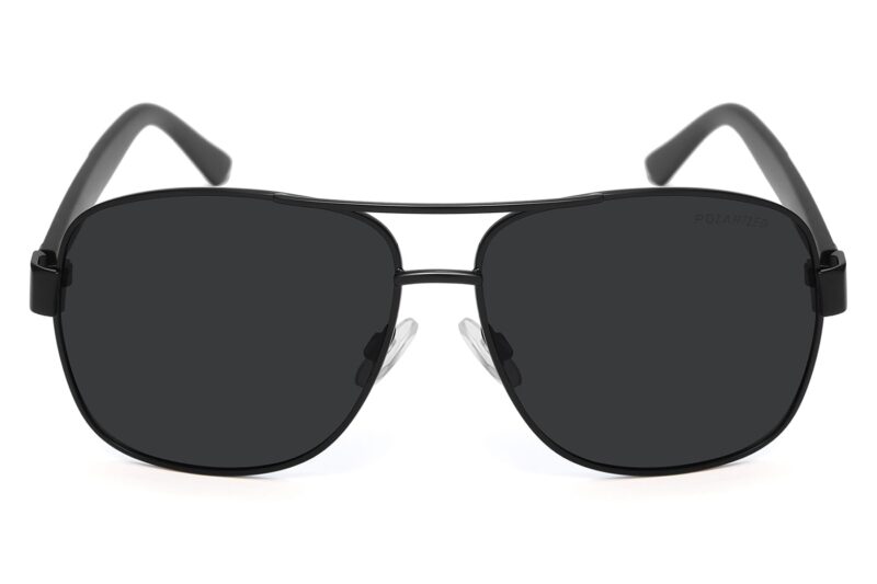 P456P - Square Aviator Polarized Sunglasses w/ Carbon Fiber Print - Image 6