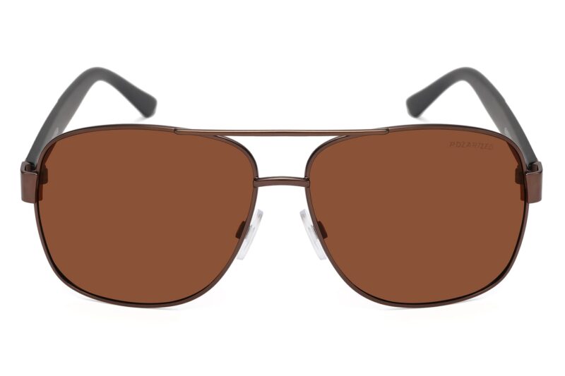 P456P - Square Aviator Polarized Sunglasses w/ Carbon Fiber Print - Image 10