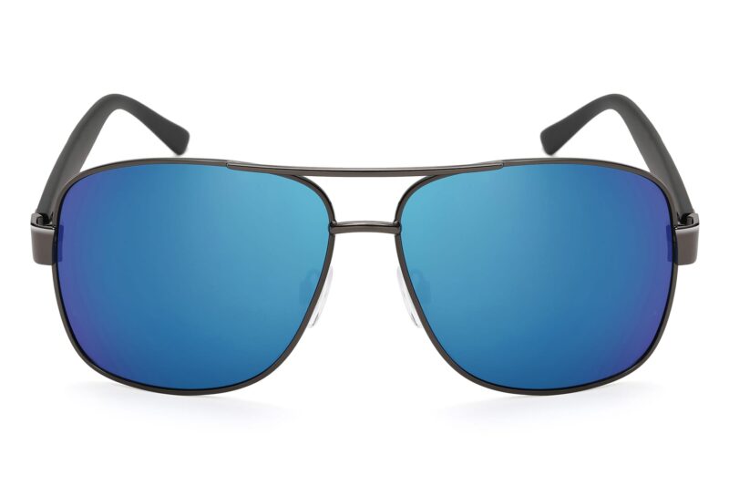 P456RV - Square Aviator Sunglasses w/ Carbon Fiber Print - Image 2