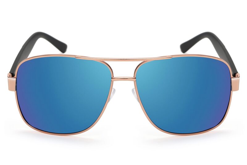 P456RV - Square Aviator Sunglasses w/ Carbon Fiber Print - Image 8