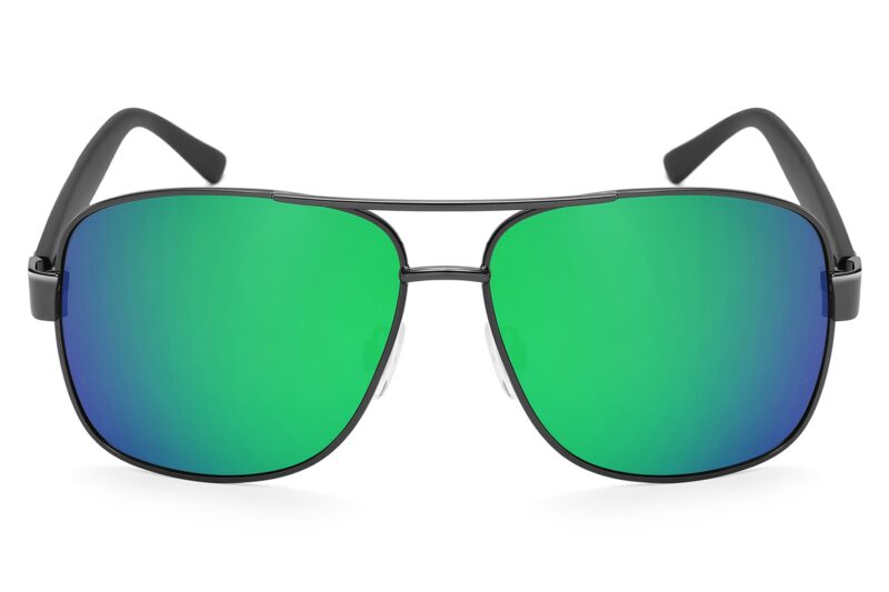 P456RV - Square Aviator Sunglasses w/ Carbon Fiber Print - Image 10