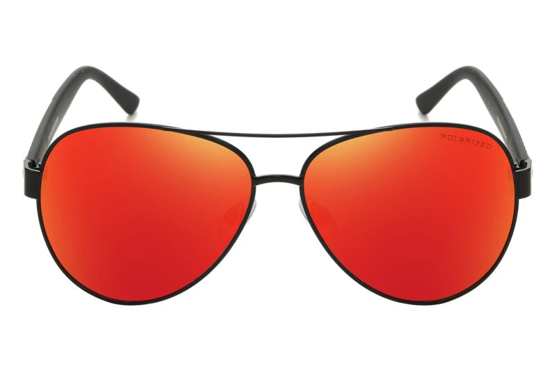 P465PRV - Polarized Aviator Sunglasses w/ Carbon Fiber Print - Image 2