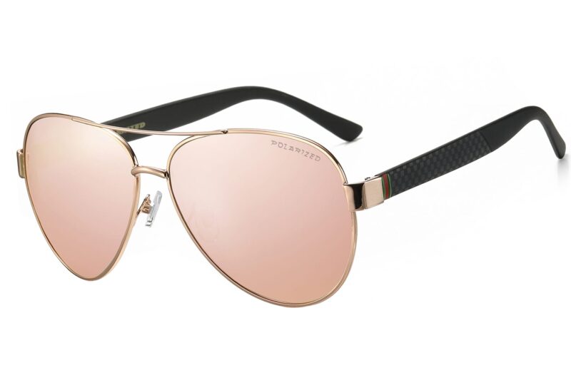 P465PRV - Polarized Aviator Sunglasses w/ Carbon Fiber Print - Image 5