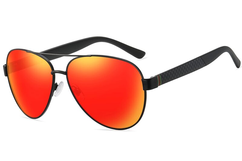 P465RV - Aviator Sunglasses w/ Carbon Fiber Print - Image 3