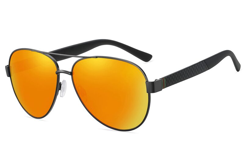 P465RV - Aviator Sunglasses w/ Carbon Fiber Print - Image 7