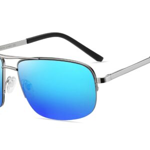 P466RV - Square Aviator Sunglasses - Image 3