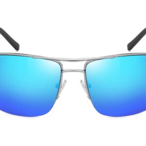 P466RV - Square Aviator Sunglasses - Image 4