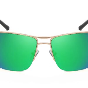 P466RV - Square Aviator Sunglasses - Image 6