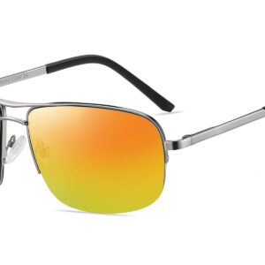 P466RV - Square Aviator Sunglasses - Image 7