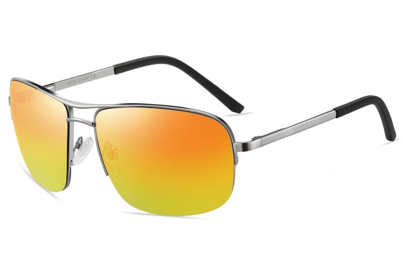 P466RV - Square Aviator Sunglasses - Image 7