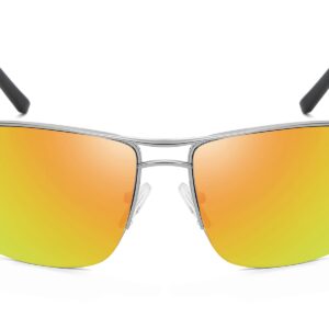 P466RV - Square Aviator Sunglasses - Image 8