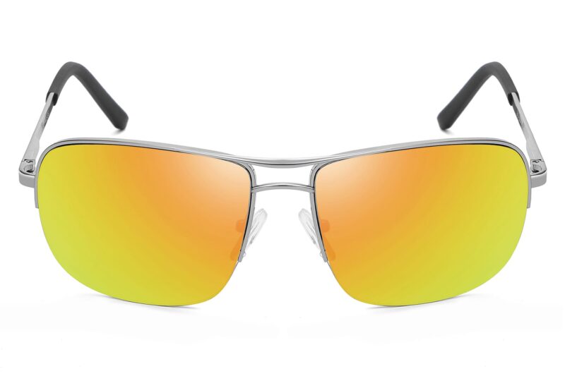 P466RV - Square Aviator Sunglasses - Image 8