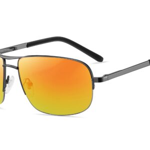 P466RV - Square Aviator Sunglasses - Image 9