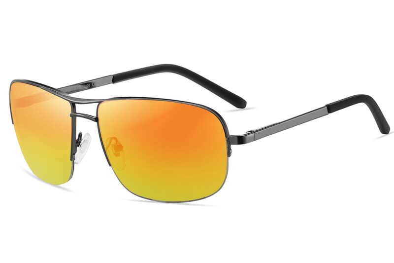 P466RV - Square Aviator Sunglasses - Image 9