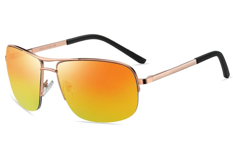 P466RV - Square Aviator Sunglasses - Image 11