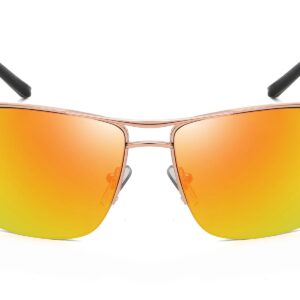 P466RV - Square Aviator Sunglasses - Image 12