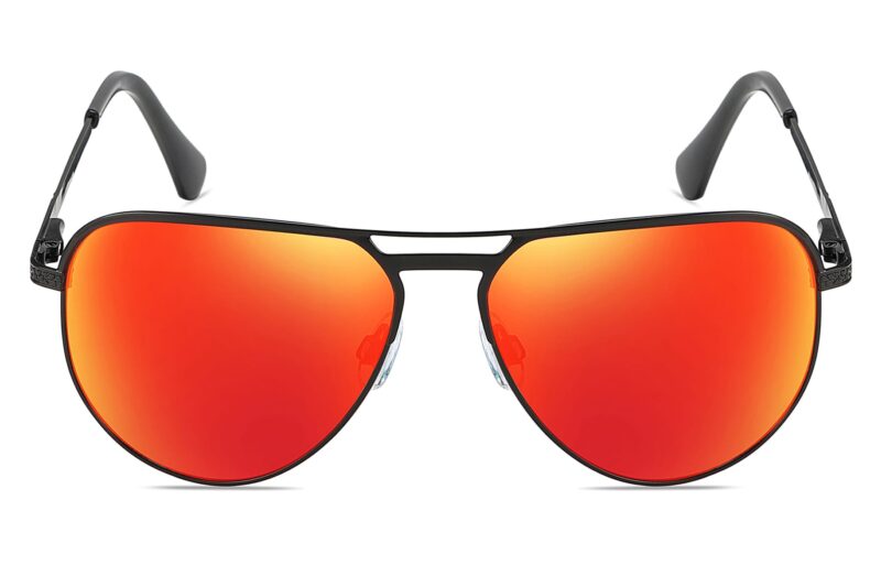 P492RV - Aviator Sunglasses w/ Color Mirrored Lens - Image 4