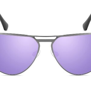 P492RV - Aviator Sunglasses w/ Color Mirrored Lens - Image 8