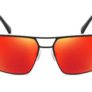 P493PRV - Rectangular Polarized Color Mirrored Sunglasses - Image 2