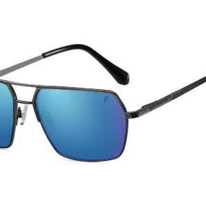 P493PRV - Rectangular Polarized Color Mirrored Sunglasses - Image 3