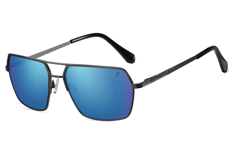 P493PRV - Rectangular Polarized Color Mirrored Sunglasses - Image 3