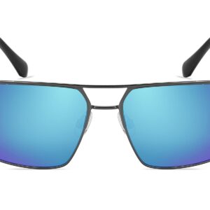 P493PRV - Rectangular Polarized Color Mirrored Sunglasses - Image 4