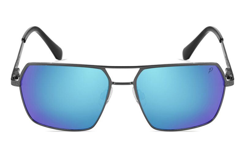 P493PRV - Rectangular Polarized Color Mirrored Sunglasses - Image 4