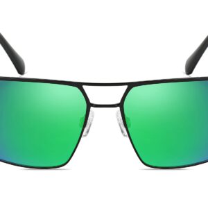 P493PRV - Rectangular Polarized Color Mirrored Sunglasses - Image 6