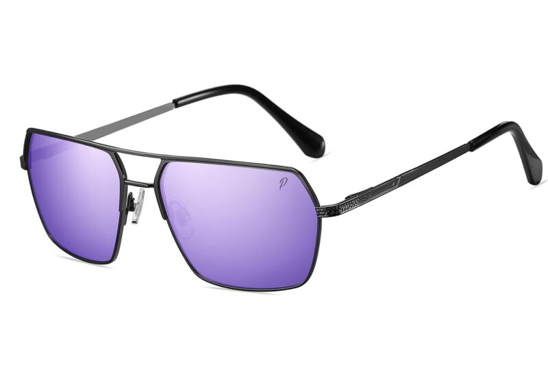 P493PRV - Rectangular Polarized Color Mirrored Sunglasses - Image 7