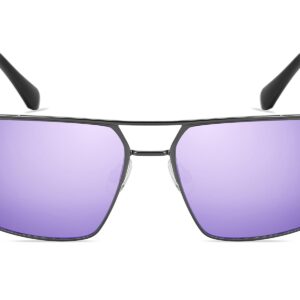P493PRV - Rectangular Polarized Color Mirrored Sunglasses - Image 8
