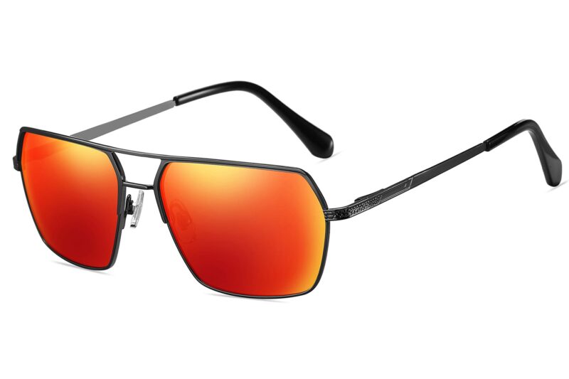 P493RV - Rectangular Color Mirrored Sunglasses - Image 3