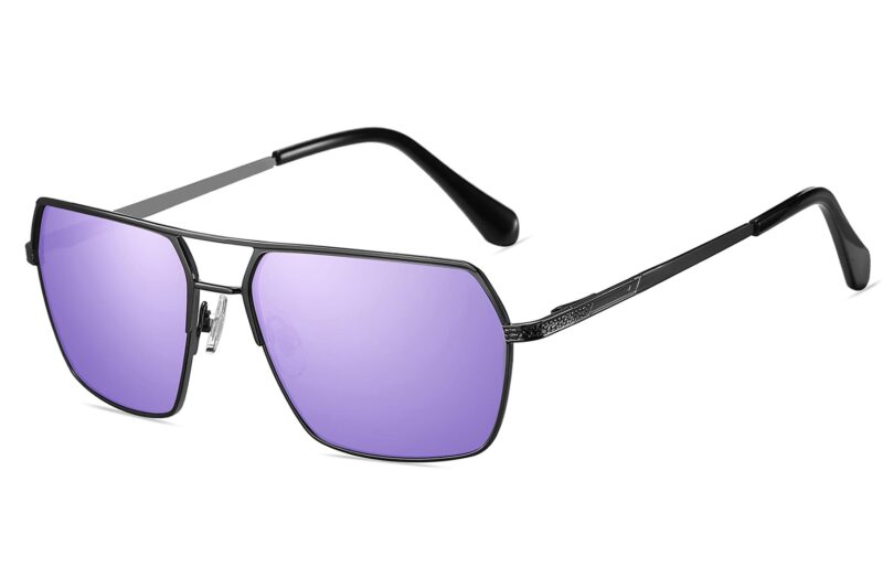 P493RV - Rectangular Color Mirrored Sunglasses - Image 7