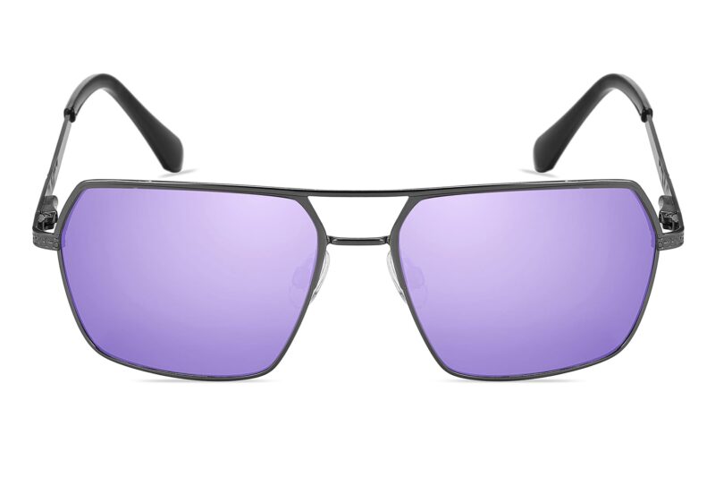 P493RV - Rectangular Color Mirrored Sunglasses - Image 8