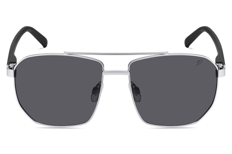 P496P - Polarized Rectangular Aviator Sunglasses - Image 2