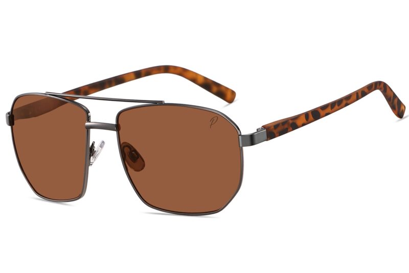 P496P - Polarized Rectangular Aviator Sunglasses - Image 5