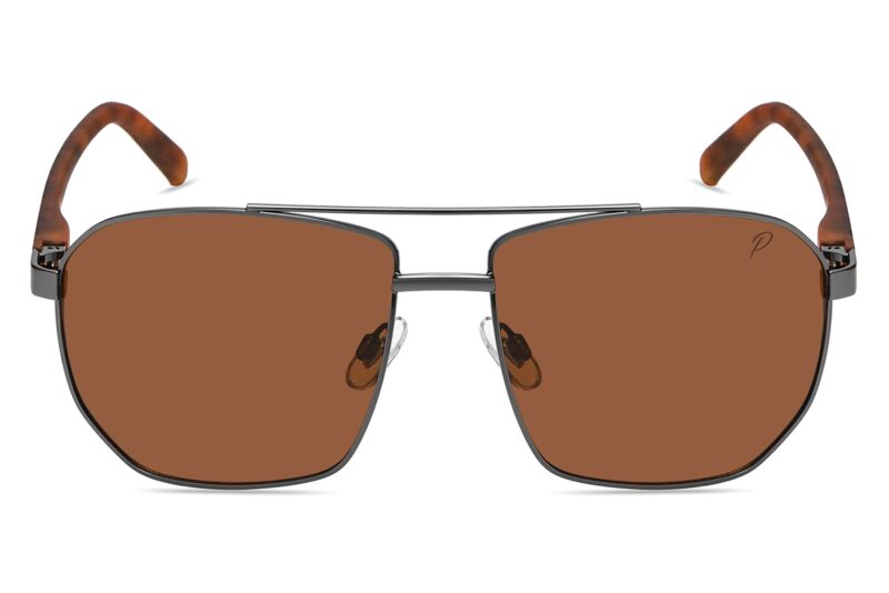 P496P - Polarized Rectangular Aviator Sunglasses - Image 6
