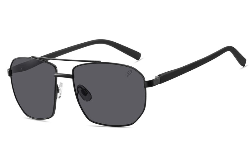 P496P - Polarized Rectangular Aviator Sunglasses - Image 9