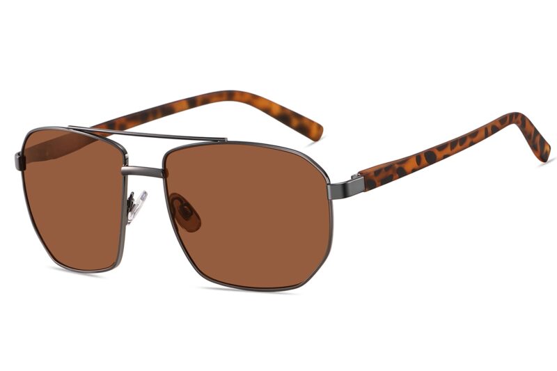 P496SD - Rectangular Aviator Sunglasses - Image 9