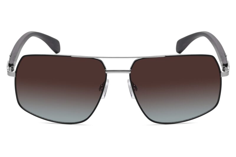 P498GR - Rectangular Aviator Wood Print Sunglasses - Image 4