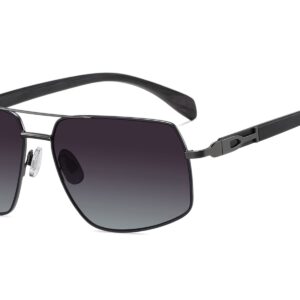P498GR - Rectangular Aviator Wood Print Sunglasses - Image 5