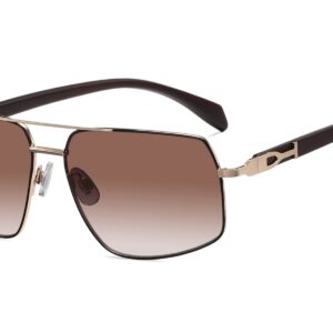 P498GR - Rectangular Aviator Wood Print Sunglasses - Image 7