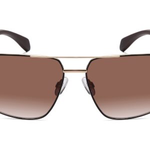P498GR - Rectangular Aviator Wood Print Sunglasses - Image 8