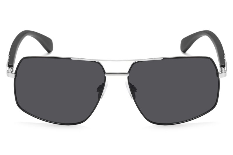 P498P - Polarized Rectangular Aviator Wood Print Sunglasses - Image 2