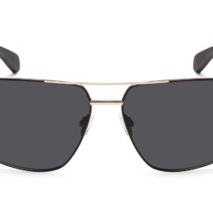 P498P - Polarized Rectangular Aviator Wood Print Sunglasses - Image 4