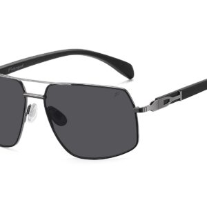 P498P - Polarized Rectangular Aviator Wood Print Sunglasses - Image 7