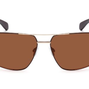 P498P - Polarized Rectangular Aviator Wood Print Sunglasses - Image 10