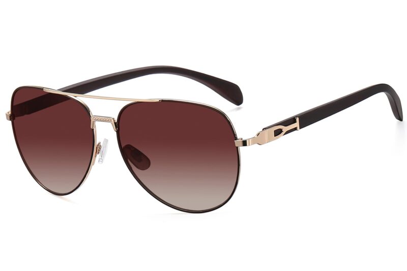 P499GR - Aviator Wood Print Sunglasses