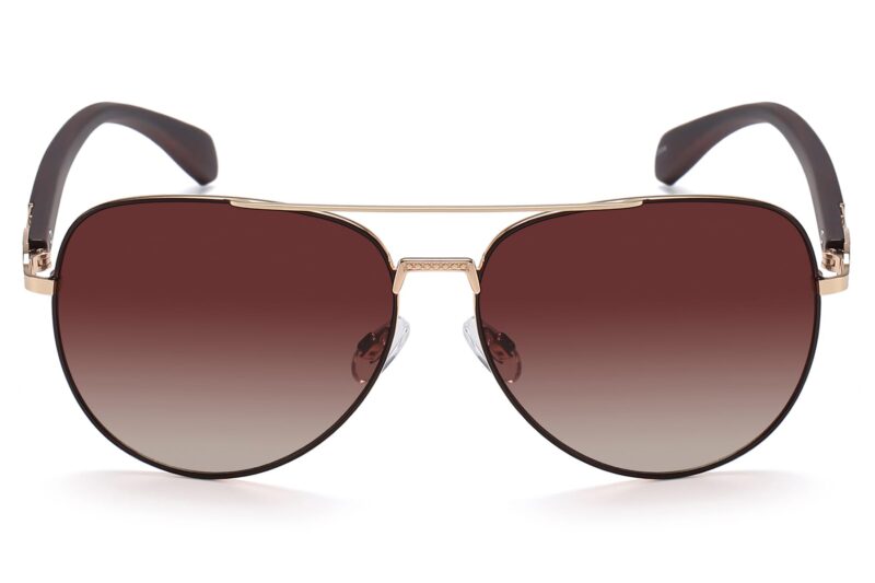 P499GR - Aviator Wood Print Sunglasses - Image 2