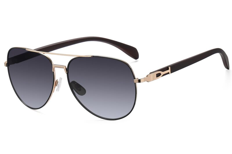 P499GR - Aviator Wood Print Sunglasses - Image 3